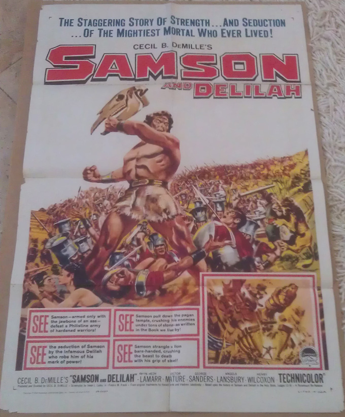 Samson And Delilah Movie Poster Sheet R Original Folded X Ebay