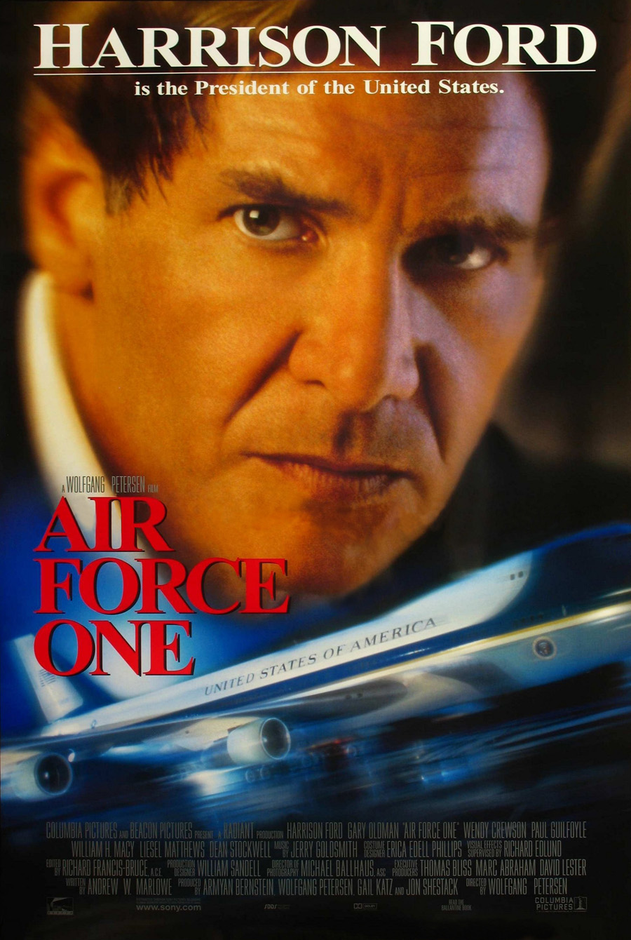 AIR FORCE ONE MOVIE POSTER 2 Sided ORIGINAL FINAL VF 27x40 HARRISON