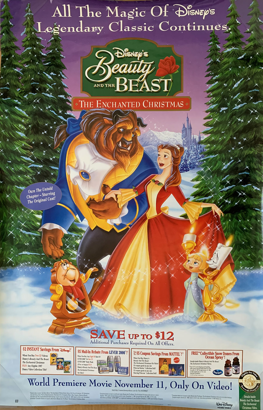 Beauty And The Beast Original Vintage Walt Disney Movie Poster - Vrogue