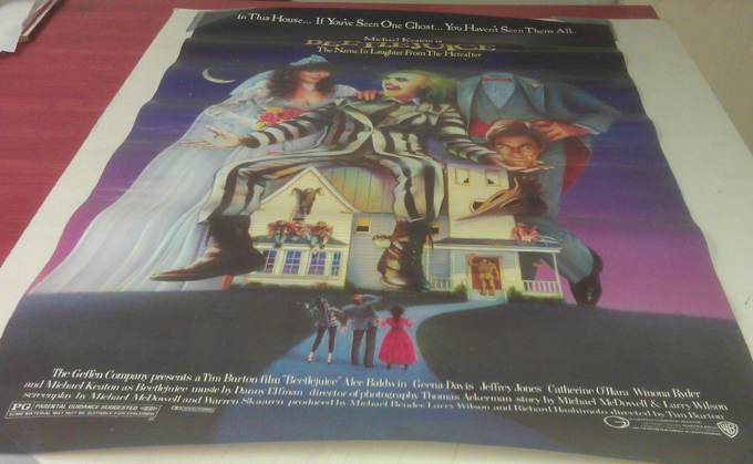 BEETLEJUICE MOVIE POSTER 1 Sided ORIGINAL Rolled 27x40 TIM BURTON 