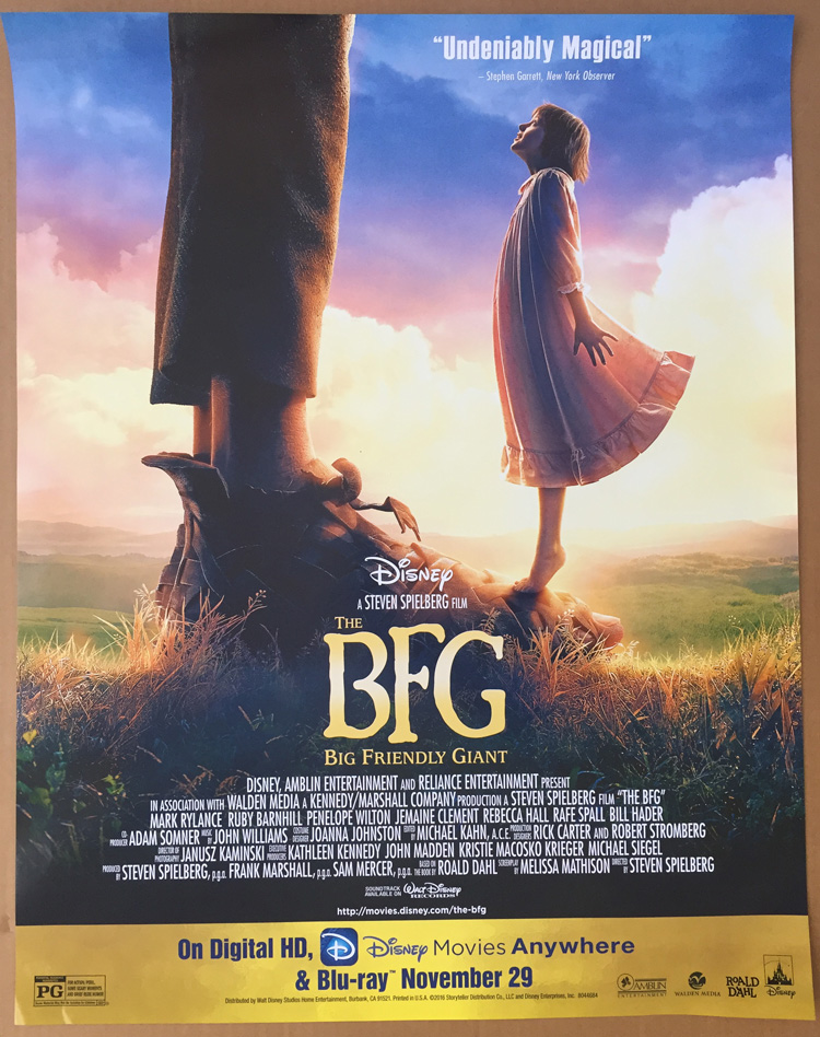 BFG DVD MOVIE POSTER 1 Sided ORIGINAL MINI 22x28 DISNEY STEPHEN ...