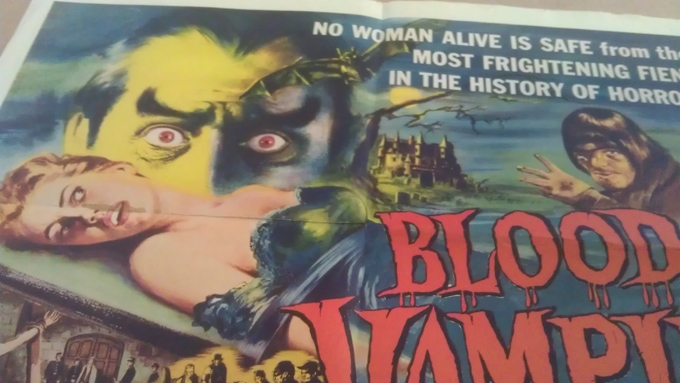The Blood of The Vampire Movie Poster Half Sheet 1958 Original Folded