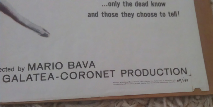   Eye Movie Poster 1 Sheet Original 27x41 F Folded Mario Bava