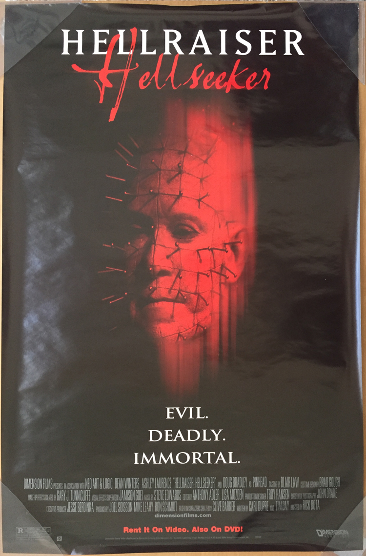 Hellraiser Hellseeker Dvd Movie Poster 1 Sided Original 26x40 Dean Winters Ebay