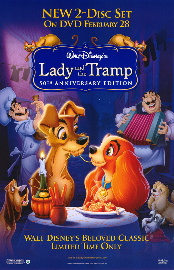 LADY AND THE TRAMP DVD MOVIE POSTER ORIGINAL 27x40  