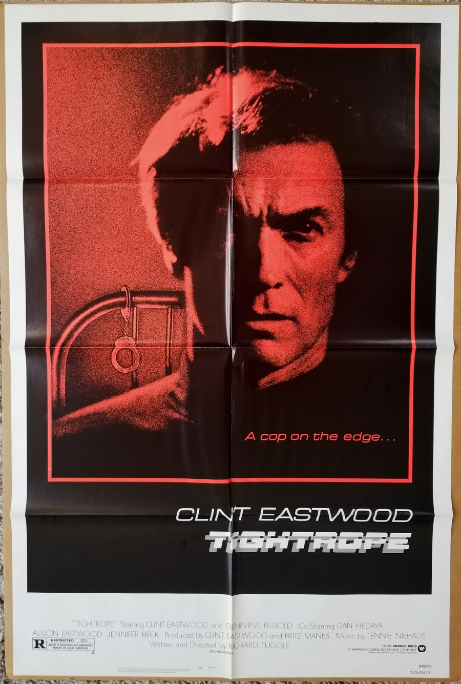 TIGHTROPE MOVIE POSTER ORIGINAL FOLDED 27x41 CLINT EASTWOOD GENEVIEVE ...