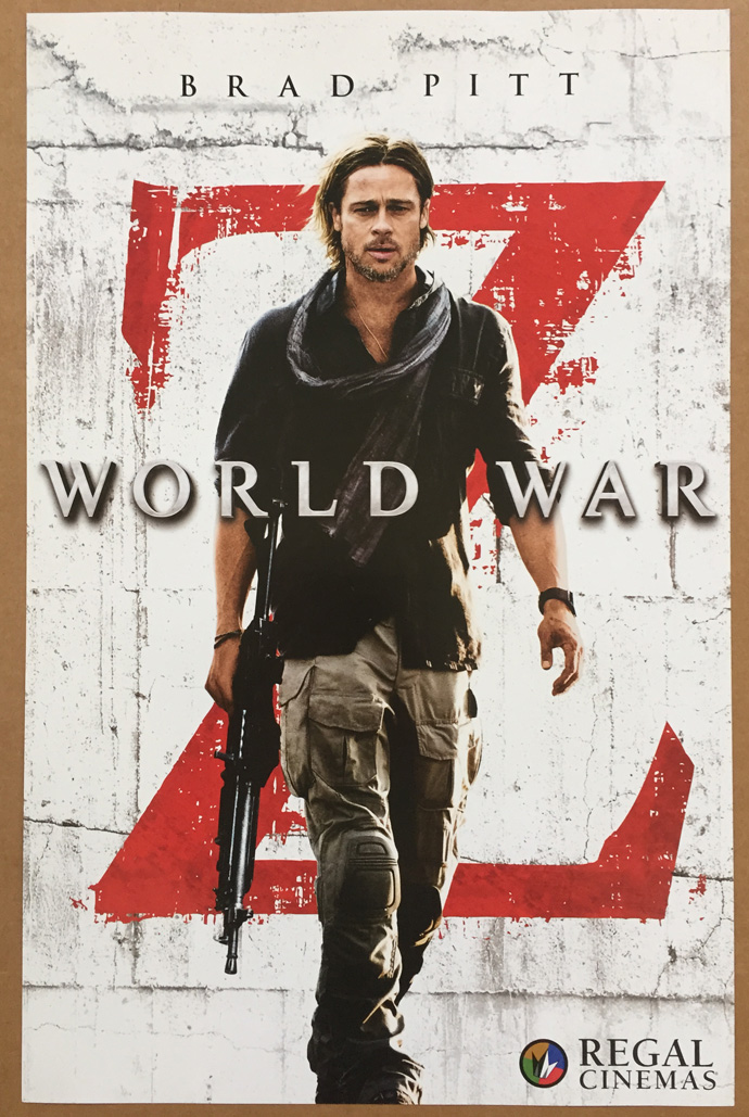 World War Z Movie Poster 1 Sided Original Mini Sheet 11x17 Brad Pitt 