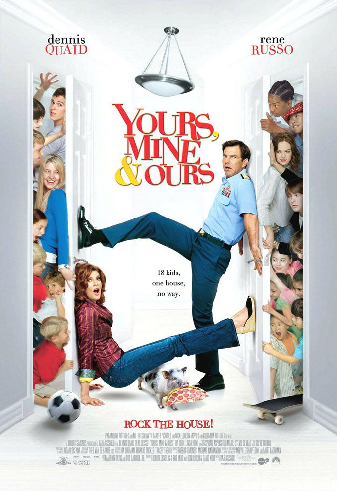 YOURS MINE AND OURS MOVIE POSTER 2 Sided ORIGINAL 27x40  